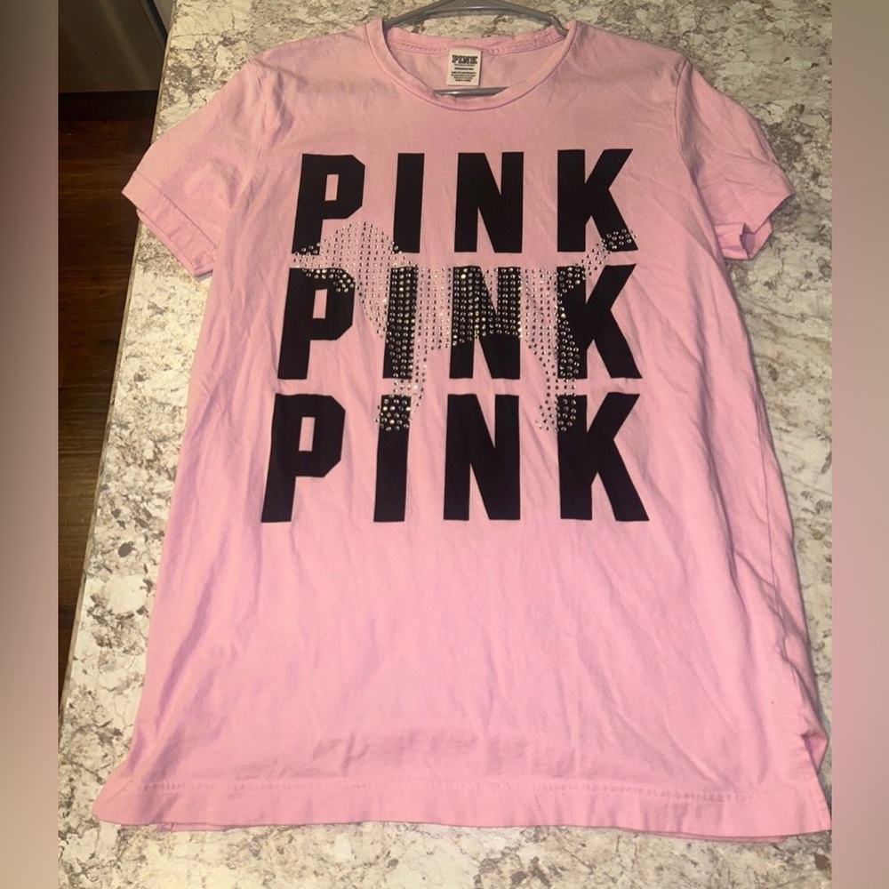VS PINK Rhinestone Dog Bling Shirt Small